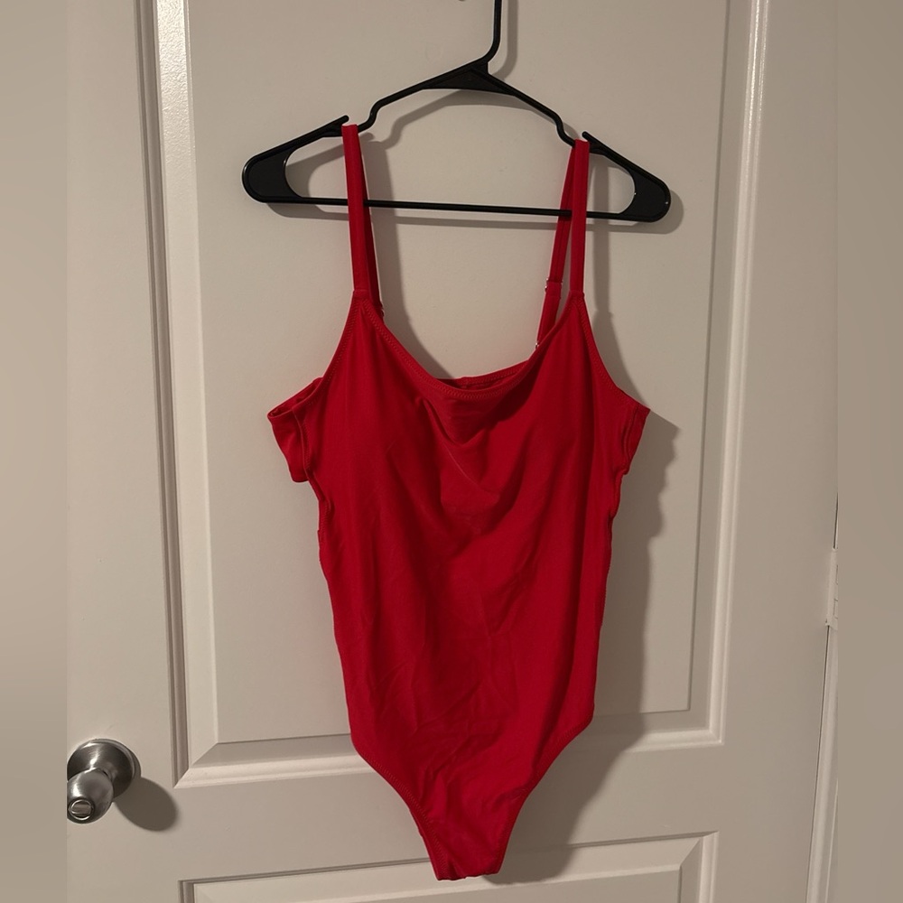 Red Cut Out Sides One Piece Swimsuit